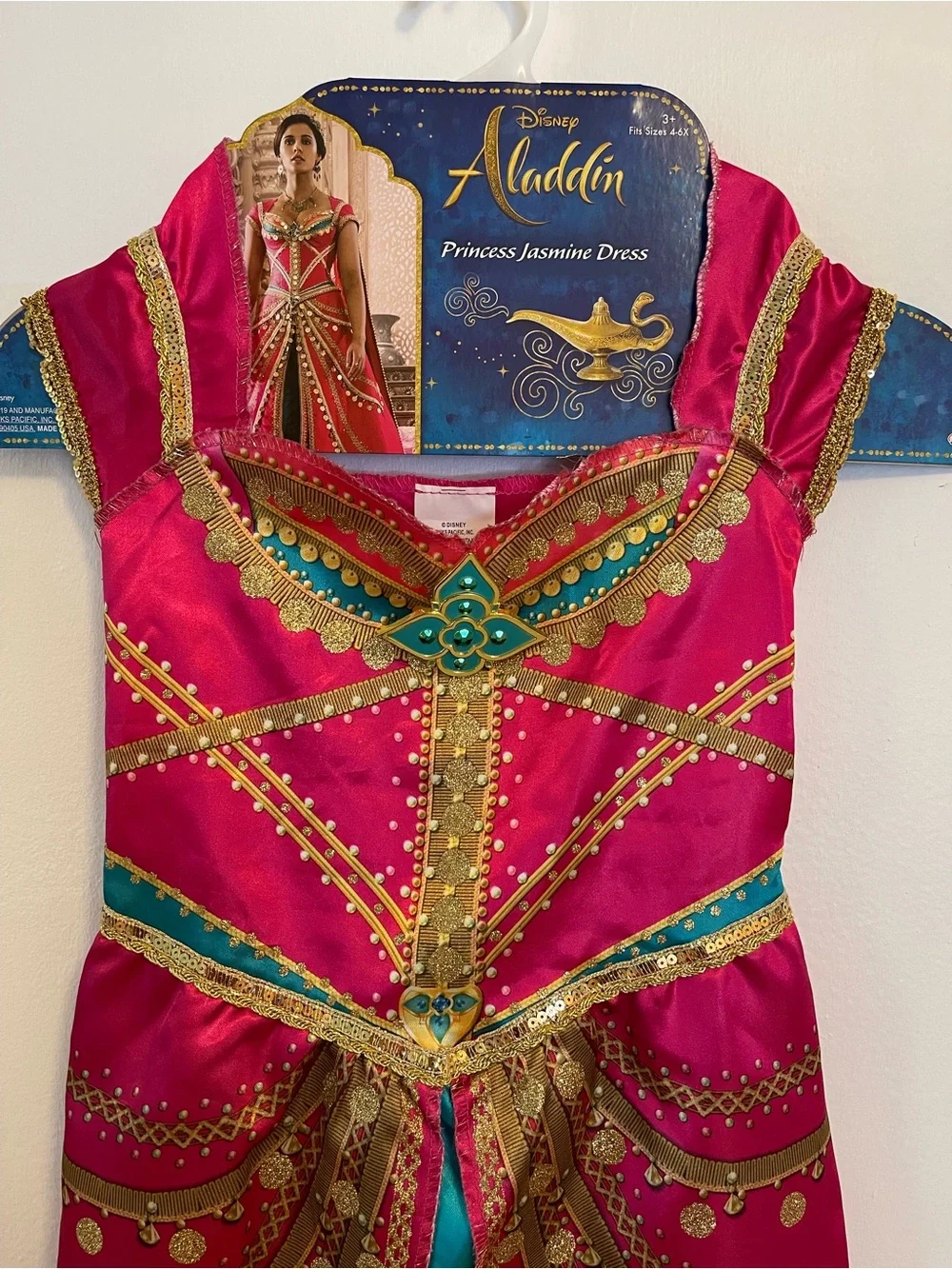 Disney Aladdin Princess Jasmine Dress Size 4-6 Y Girls Costume NWT Live Action